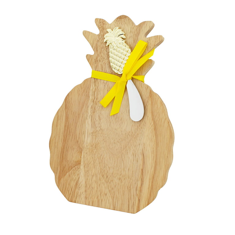 Pineapple Shaped Acacia Wood Serving and Cutting Board,Cute Charcuterie  Board Cheese Platter with Cheese Spreader for Meat Cheese and Vegetables