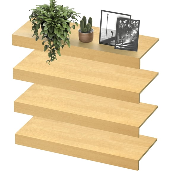 Wooden Wire Shelf Cover, Yellow Oak Finish, 24" x 16", for Pantry and Closet Shelves