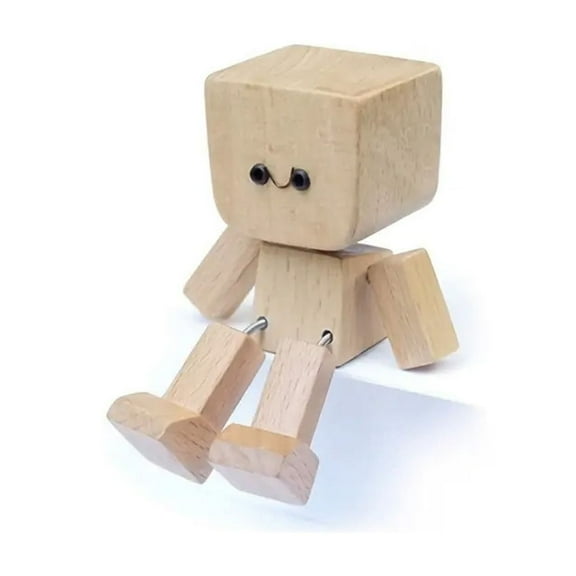 Wooden Wobble Figure Car Dashboard Decoration Desktop Ornament Animated Office Desk Art Decor For Workspace And Vehicle Interior