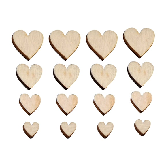 Wooden Wood Hearts/Stars Slices Crafts, Blank Heart Small Log Diy Unfinished Wood Chips, Natural Wood Heart/Stars Slices for Wedding Table Scatter Decoration DIY Crafts, 200Pcs(Brown,0.4x0.4")