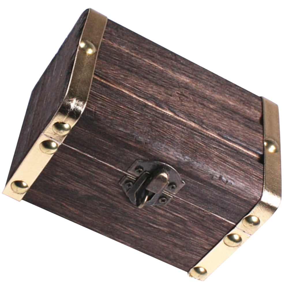 Wooden Wooden Box with Lid Decor Treasure Chest Prizes Pirate Treasure Chest Vintage Wooden