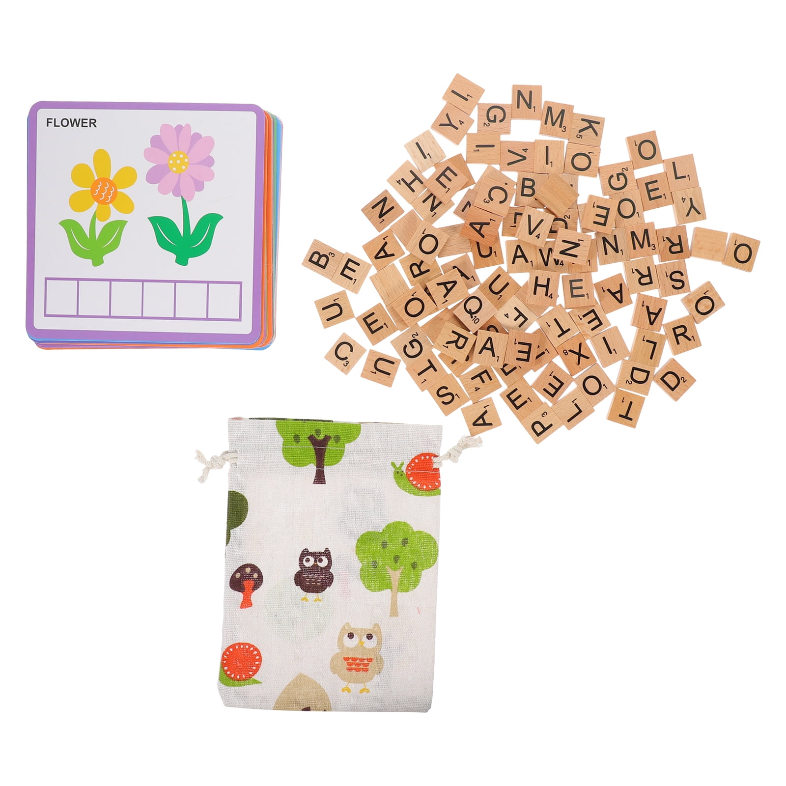 Wooden Word Toy Toys for Toddlers Wooden Playset Kids Reading Tool Chidrens Toys Words Spelling