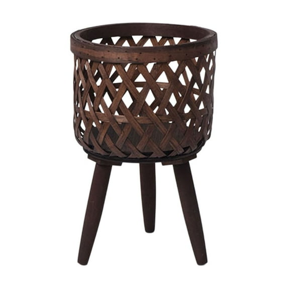 Wooden Woven Flower Pots Indoor Outdoor Plant Stand Tall Legged Floor Plant Racks Durable Natural Wood Decorative Home Decor