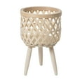 thumbnail image 1 of Wooden Woven Flower Pots Indoor Outdoor Plant Stand Tall Legged Floor Plant Racks Durable Natural Wood Decorative Home Decor, 1 of 7