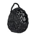 thumbnail image 1 of Wooden Woven Wall Mounted Flower Basket - 7.87in Iron Frame Storage Basket for Living Room Decor (Black)​, 1 of 6