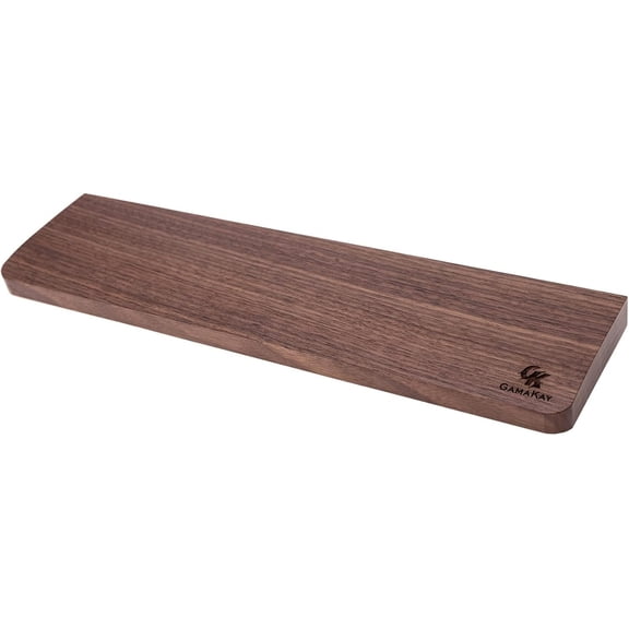 Wooden Wrist Rest Pad, 12.8" Compact Ergonomic Walnut Wood Hand for 60% 75% Mechanical Keyboard, Non-Slip Palm Pad Comfortable Typing and Playing (for 75%)