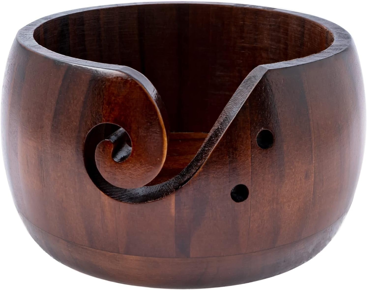 Kimona Wollschale Aus Holz - Handgefertigte Garnschale Für Stricker & Häkler