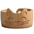 thumbnail image 1 of Wooden Yarn Bowl Knitting Yarn Bowl Cat Shaped For Crochet Lovers Decor Supplies (Bamboo), 1 of 10