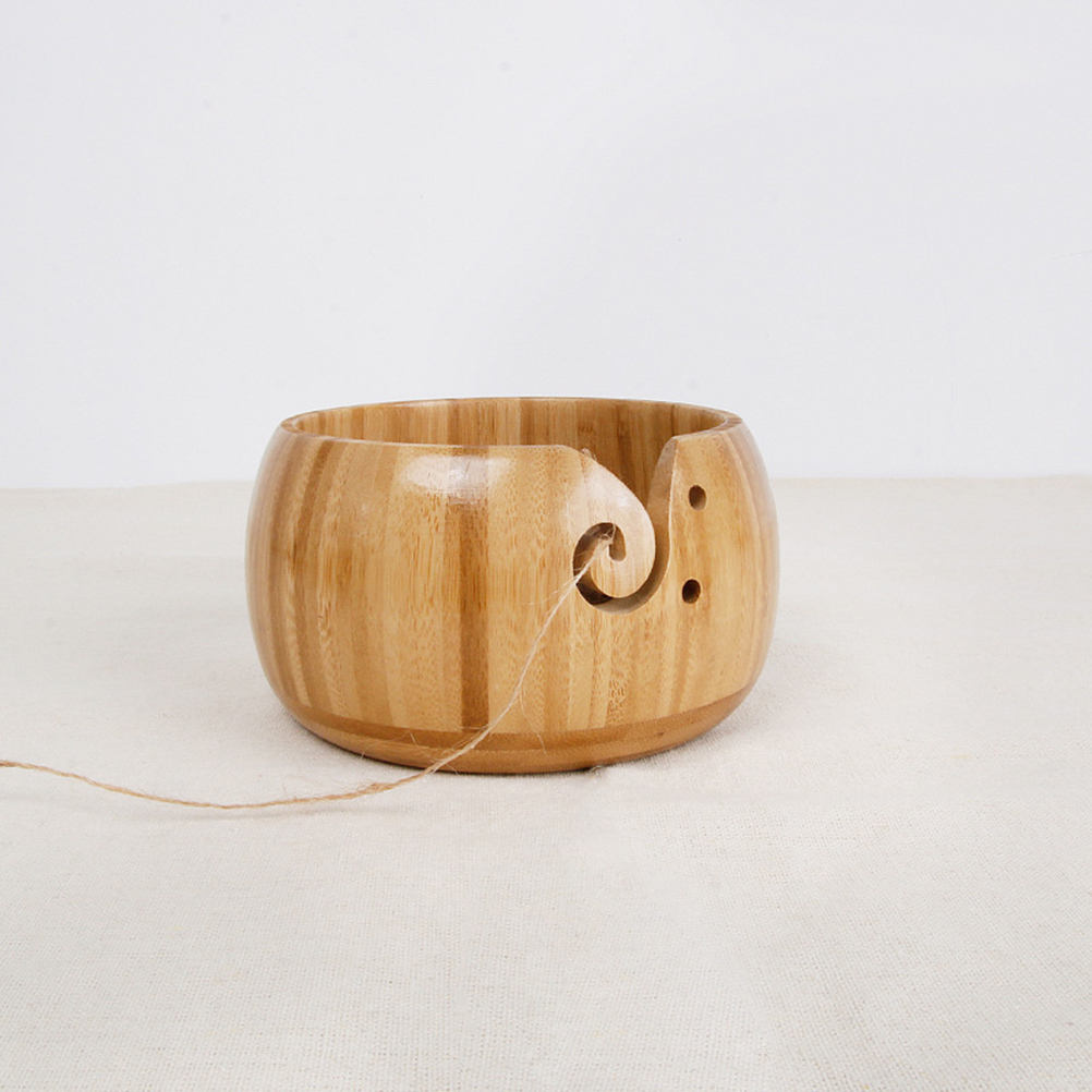 Wooden Yarn Bowl Storage Bowl Wool Sekin Organizer Crochet Yarn Holder