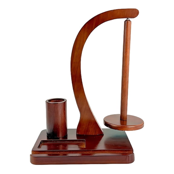 Wooden Yarn Holder with Round Disc, Swivel Spindle & Strong with strong attachment force, Wide Spacing, Smooth Rotation Knitting Thread Dispenser, Crochet Accessories Storage, Stable Base