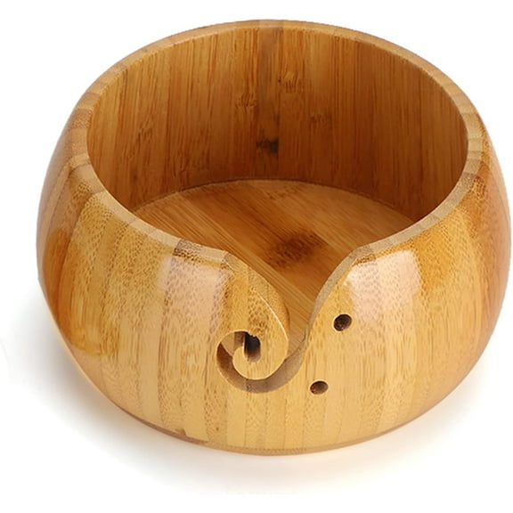 Wooden Yarn Storage Bowl, Yarn Bowl With Lid, Bamboo Loose Hair Storage Box For Crochet Hooks, Crochet Bowl Storage Box. Eco-Friendly Household Round Craft Box With Lid