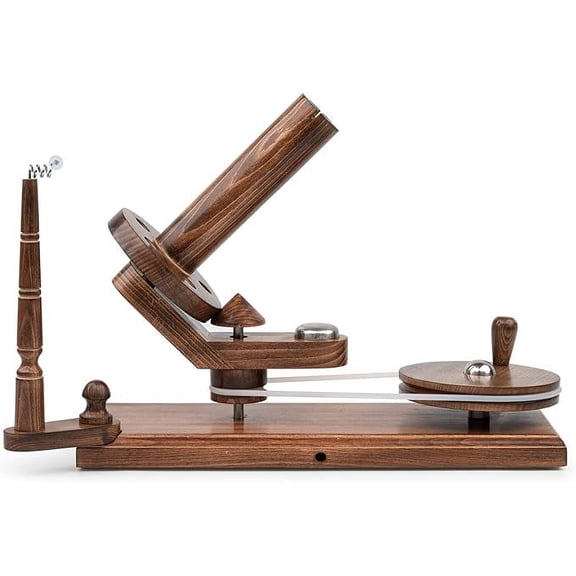 Wooden Yarn Winder and Swift for Crocheting, Knitting | Umbrella Yarn Swift and Ball Winder Combo Large Capacity | Handcrafted Jumbo Wood Yarn Winder from Inanosa - Antique Beechwood (Winder)