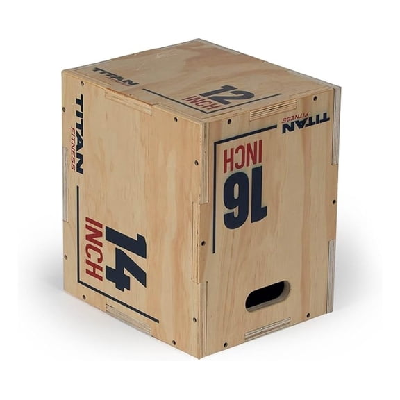 Wooden Youth Wooden Plyometric Box, 12in 14in 16in, Pro-Duty Wooden Plyo Box, Step-Up Box Squat, Home Garage Gym Training