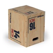 Wooden Youth Wooden Plyometric Box, 12in 14in 16in, Pro-Duty Wooden Plyo Box, Step-Up Box Squat, Home Garage Gym Training