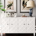 thumbnail image 1 of Wooden accent cabinet in entryway | With decorative doors, enhances home's style, 1 of 6