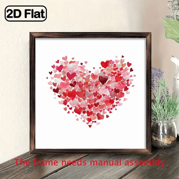 Wooden board painting with wooden 8x8in, suitable for decorating rooms and creating a warm atmosphere. Valentine's Day gift.A heart full of love.