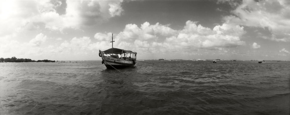 Wooden boat in the ocean Morro De Sao Paulo Tinhare Cairu Bahia Brazil Canvas Art - Panoramic Images (27 x 9)