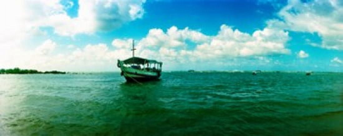 Wooden boat in the ocean Morro De Sao Paulo Tinhare Cairu Bahia Brazil Canvas Art - Panoramic Images (30 x 12)