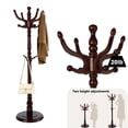 thumbnail image 1 of Wooden coat rack freestanding, 11 Hooks Coat racks stand for Entryway, Adjustable Height Coat Tree for Hats, jacket, Handbags, Vintage heavy duty coat rack, 1 of 7