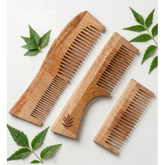 Wooden combs combo Hair Comb Set (Pack of 3) By Indian Handmade