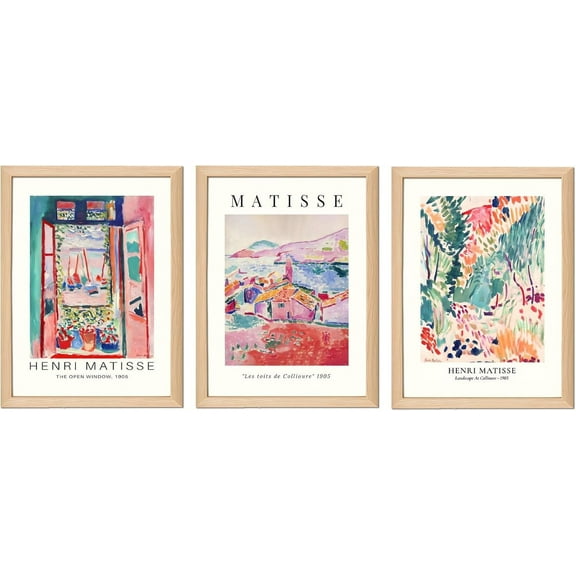 Wooden d Boho Sun Wall Art Set of 3 Abstract Sunshine Canvas Prints Morden Bohemian Posters Neutral Home Decor Minimalist Geometric Line Painting Picture for Living Room Bedroom12x16in