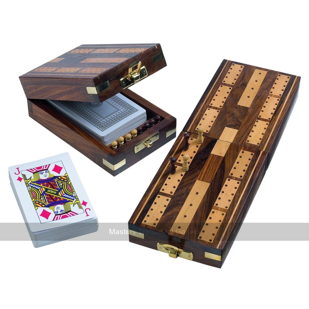Wooden folding Cribbage set