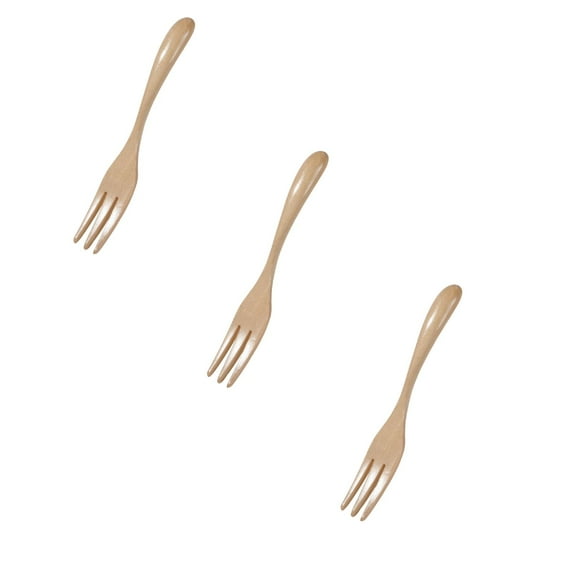Wooden fork Kitchen Cooking Utensil Tools Tasting Cooking Carving Grilling Tableware Wood Meat fork for Desserts Salad Household Gifts 6/5/4/3/2/1PCS