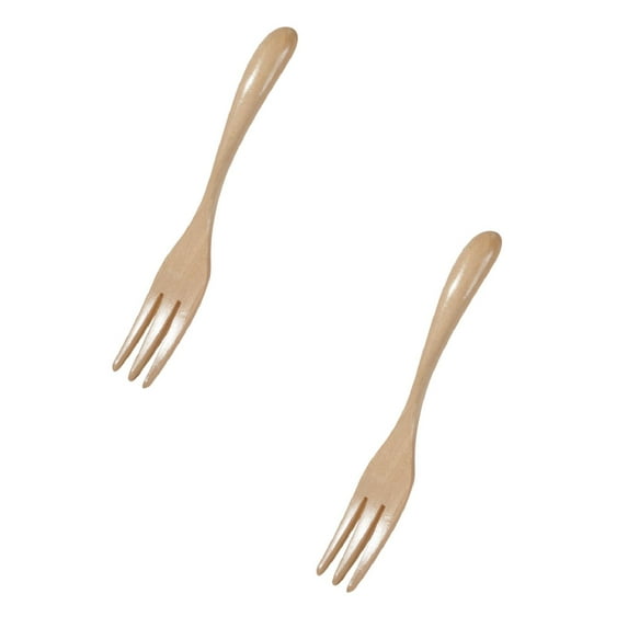 Wooden fork Kitchen Cooking Utensil Tools Tasting Cooking Carving Grilling Tableware Wood Meat fork for Desserts Salad Household Gifts 6/5/4/3/2/1PCS