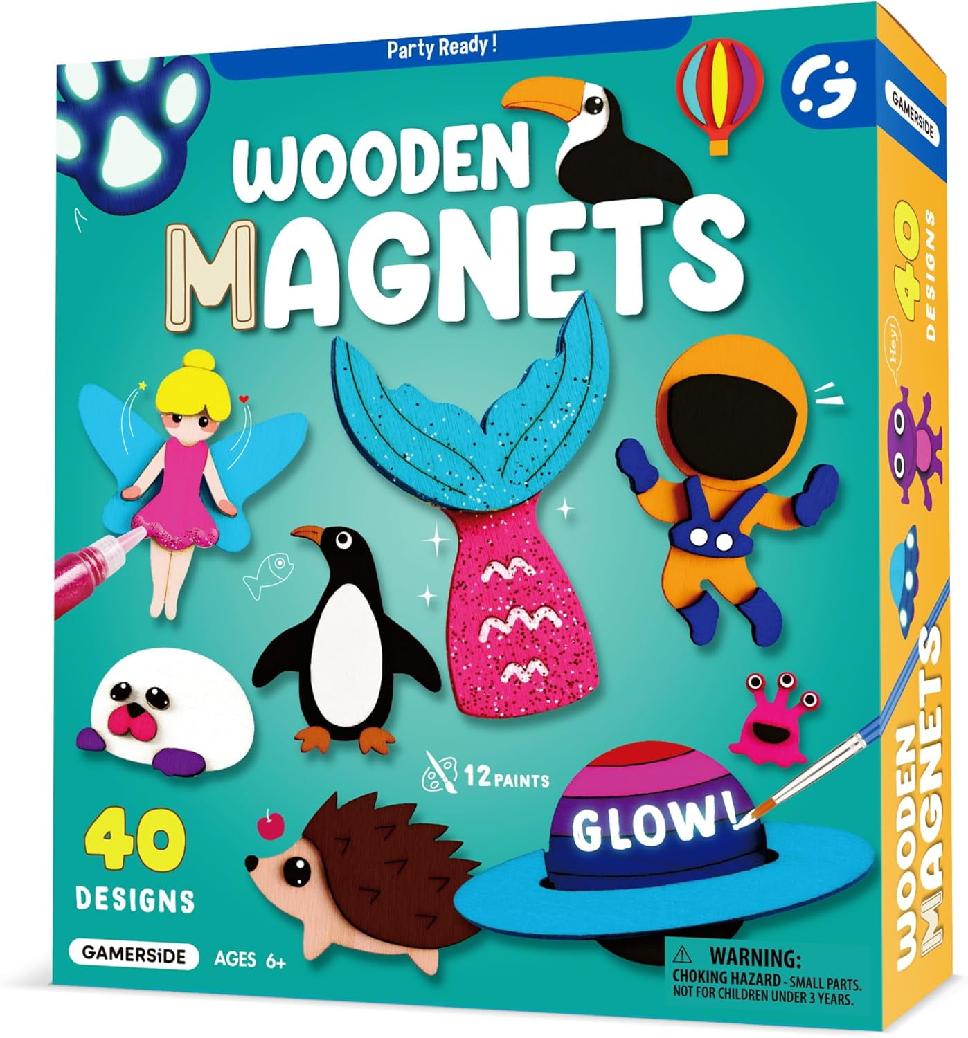 Piano Potato DIY Wooden Magnets,40 pcs Magic Magnetic Paint Set,Wood Arts and Crafts Painting Kit for Kids, Make Your Own Fridge Magnets Craft Kits Party Favors Gifts Toys for Girls Boys Ages 6-8