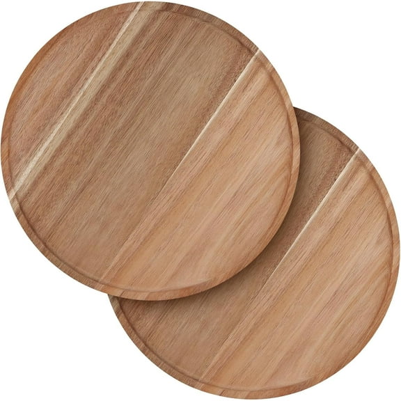 Wooden plates (1 PCS-10inch) Dinner Plates, Acacia Round Wood Plates, Unbreakable Classic Plates, Easy Cleaning & Lightweight for Dishes Snack, Dessert, Housewarming, Christmas Gift