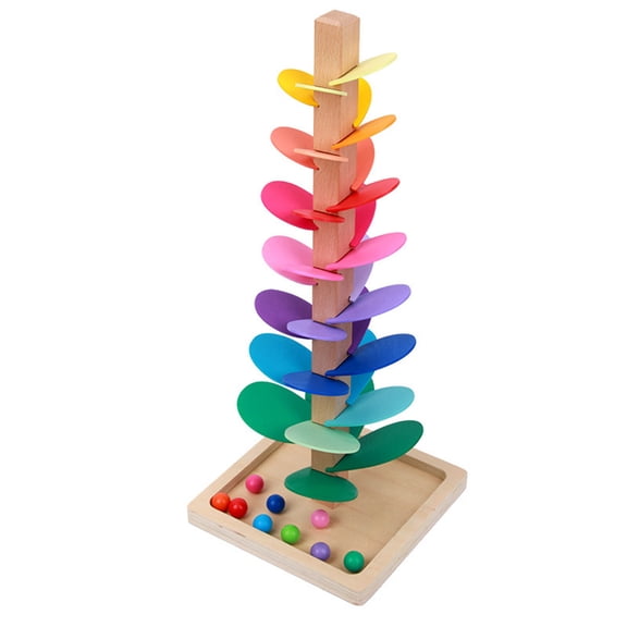 Wooden rainbow music tree color disassembly ball tree game color cognition early education fun assembly toys