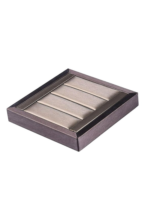 Wooden s Display Case Storage Holder for Show Portable Stand Showcase Insert Jewelry Box for Tabletop Drawer Dresser Women Gift , Square Brown