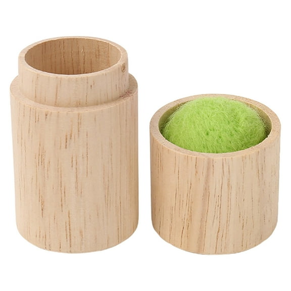 Wooden sewing needle and thread spool, Wooden Sewing Needle Holder Pincushion Portable Pin Holder Wood Sewing Storage Case Pin Cushion and Lid for Stitching Hand Crafts Knitting Women