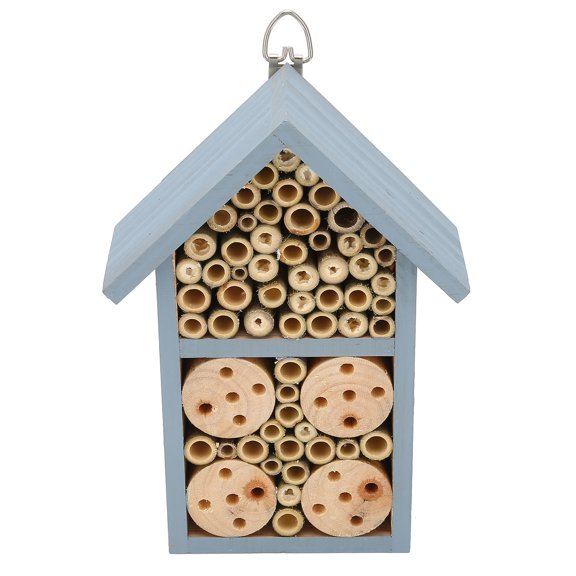 Wooden <span Style="background:red"></span> House, Bee Hotel For Garden, Safe  Durable Nesting Shelter, 9.2x4.7x3.0in