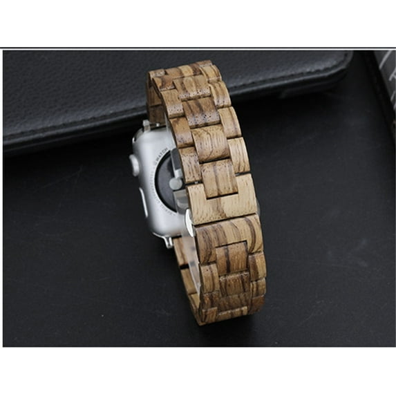 Wooden strap for Apple watch band 42mm 38mm iWatch Wristband 44 mm 40mm Metal Butterfly clasp bracelet Apple watch 5 4 3 2 1 series(1* removal tool)