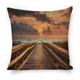 thumbnail image 1 of Wooden walkway ocean suns Linen toss pillowcase Decoration pillowcase Gift preferred 20x20" Cushion cover 1 set Sofa pillowcase Sofa bedroom living room car, 1 of 8