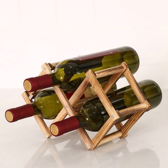 Wooden wine rack for 3/6/10 bottles - Foldable, elegant and space-saving