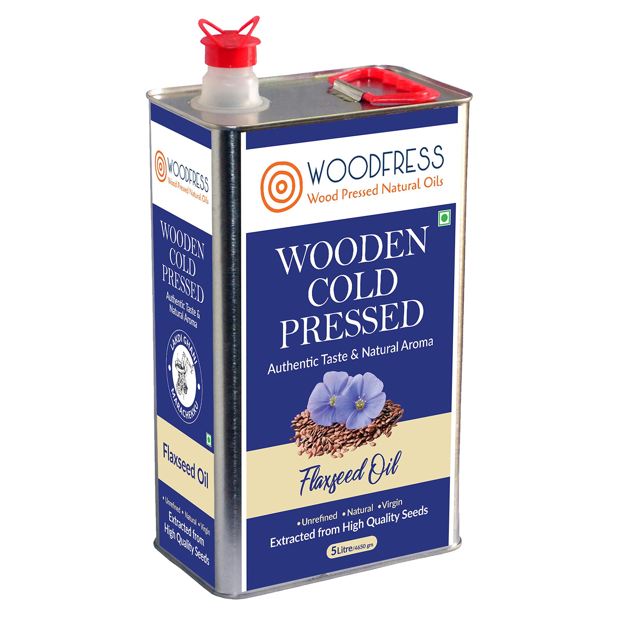 Woodfress Flaxseed Oil Cold Pressed, Omega 3 Alsi Oil 5 Litre, Flax