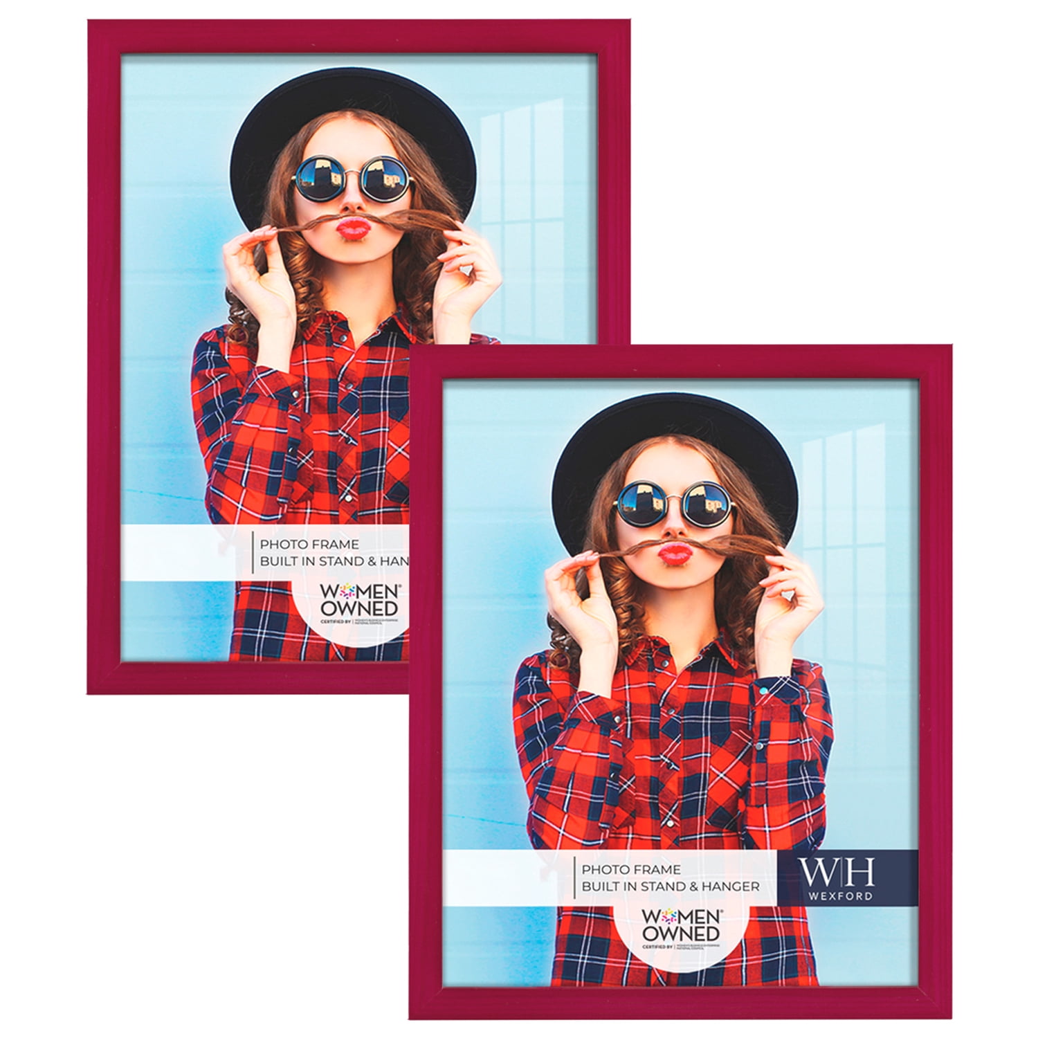 Woodgrain 11 in. x 14 in. Cherry Red Picture Frame (Set of 2)