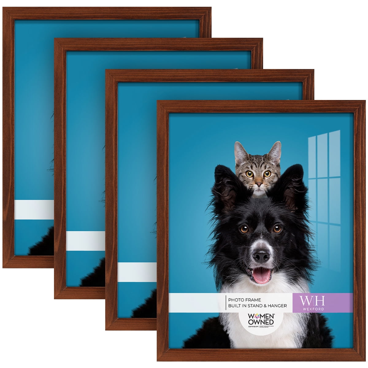 Woodgrain 11 in. x 14 in. Chestnut Picture Frame Set (Set of 4)