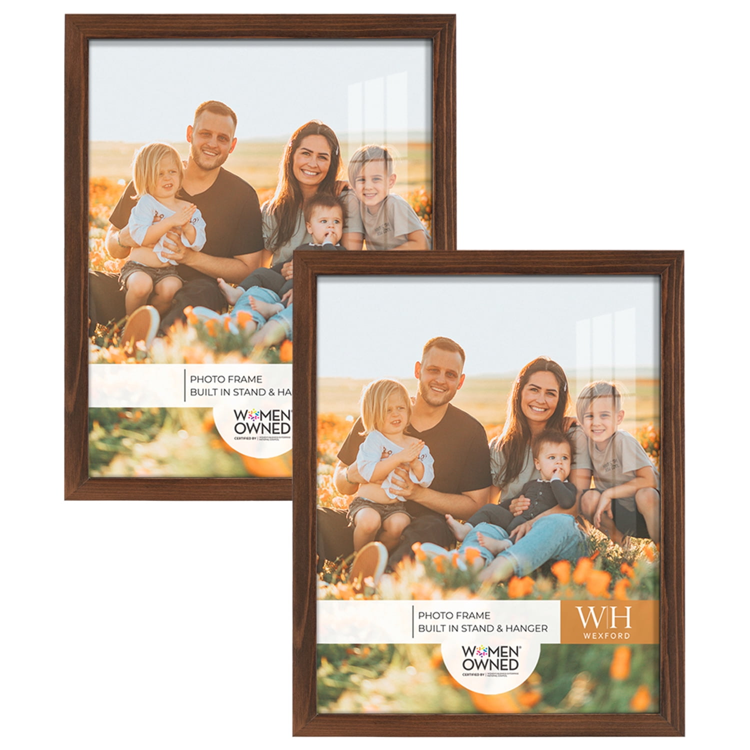 Woodgrain 11 in. x 14 in. Chestnut Picture Frame (Set of 2)