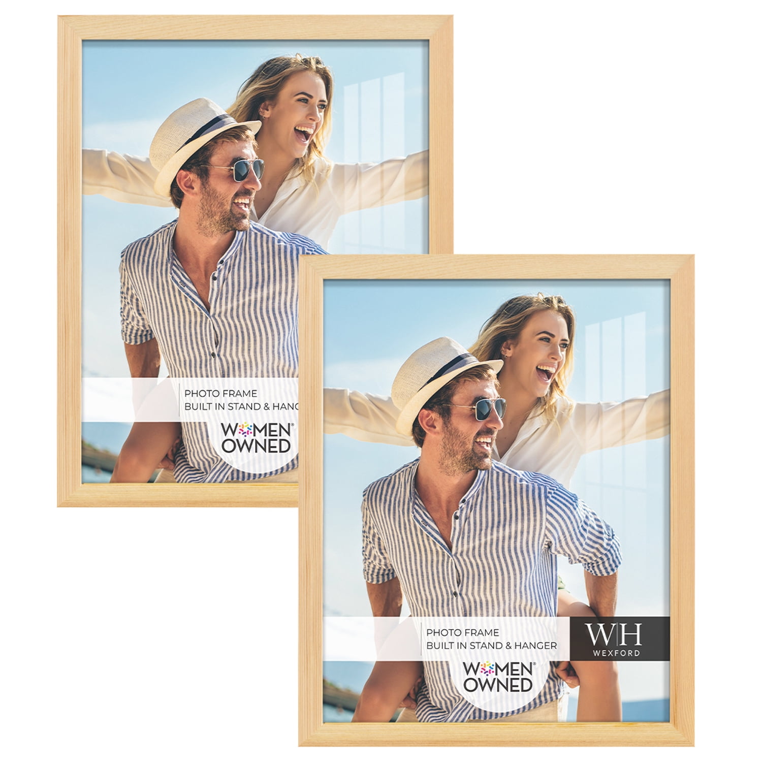 Woodgrain 11 in. x 14 in. Natural Wood Picture Frame (Set of 2)