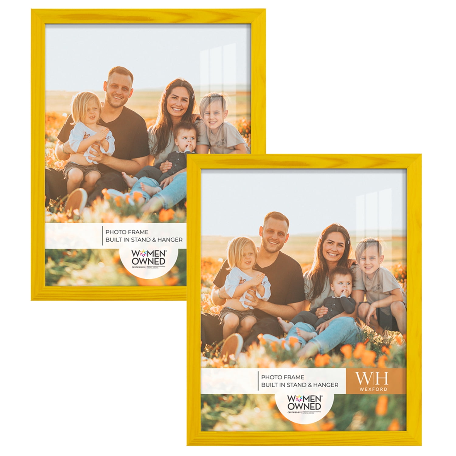 Woodgrain 11 in. x 14 in. Sunflower Yellow Picture Frame (Set of 2)