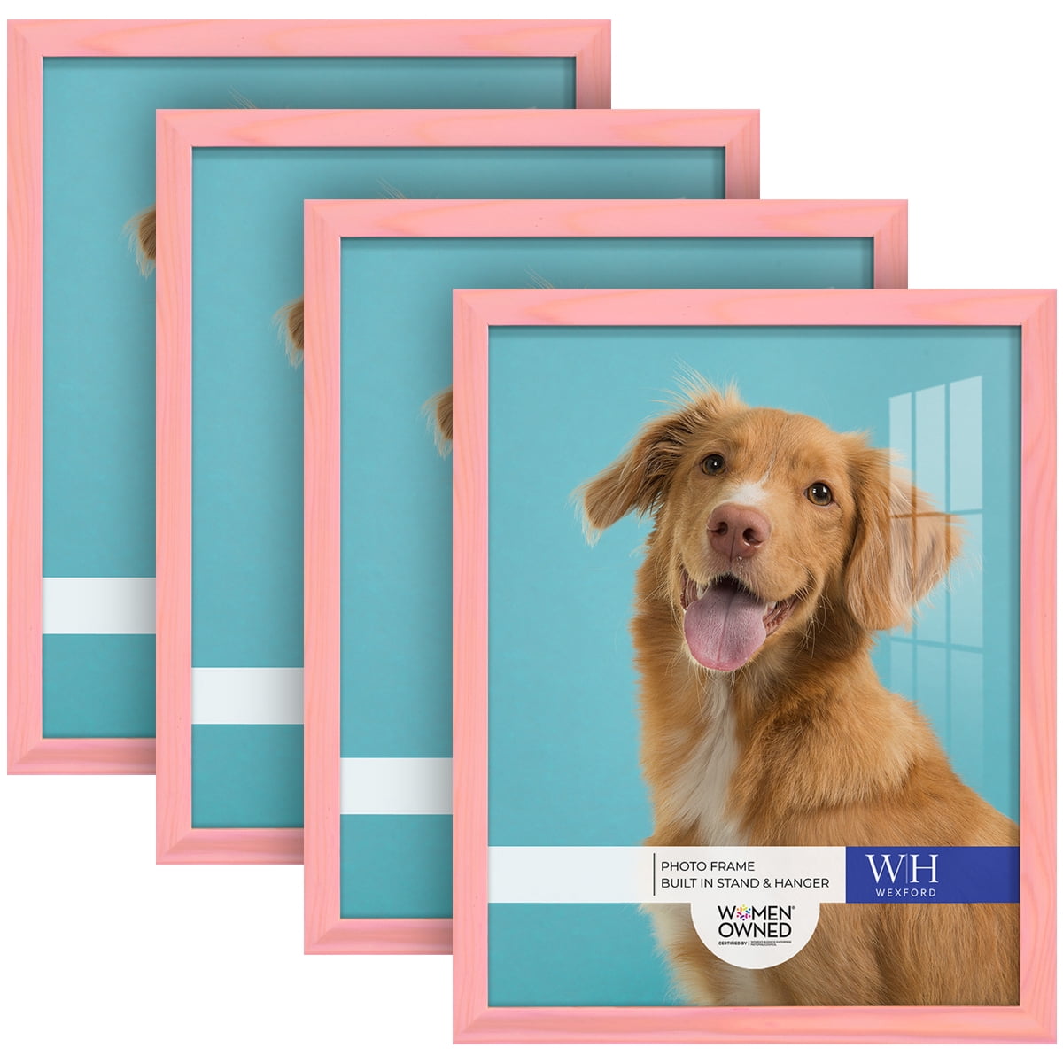 Woodgrain 11 in. x 14 in. Sunset Pink Picture Frame Set (Set of 4)