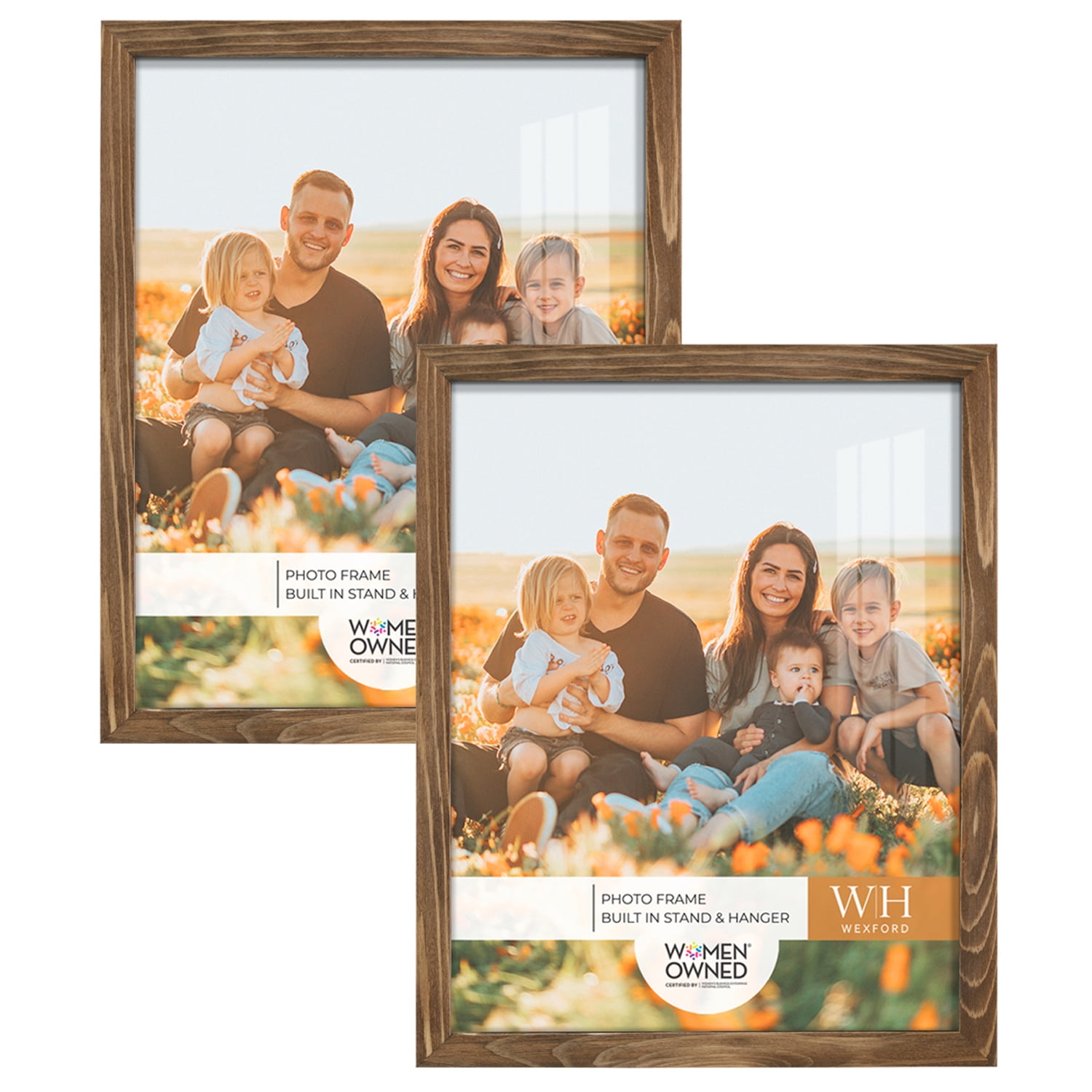 Woodgrain 11 in. x 14 in. Chestnut Picture Frame (Set of 2