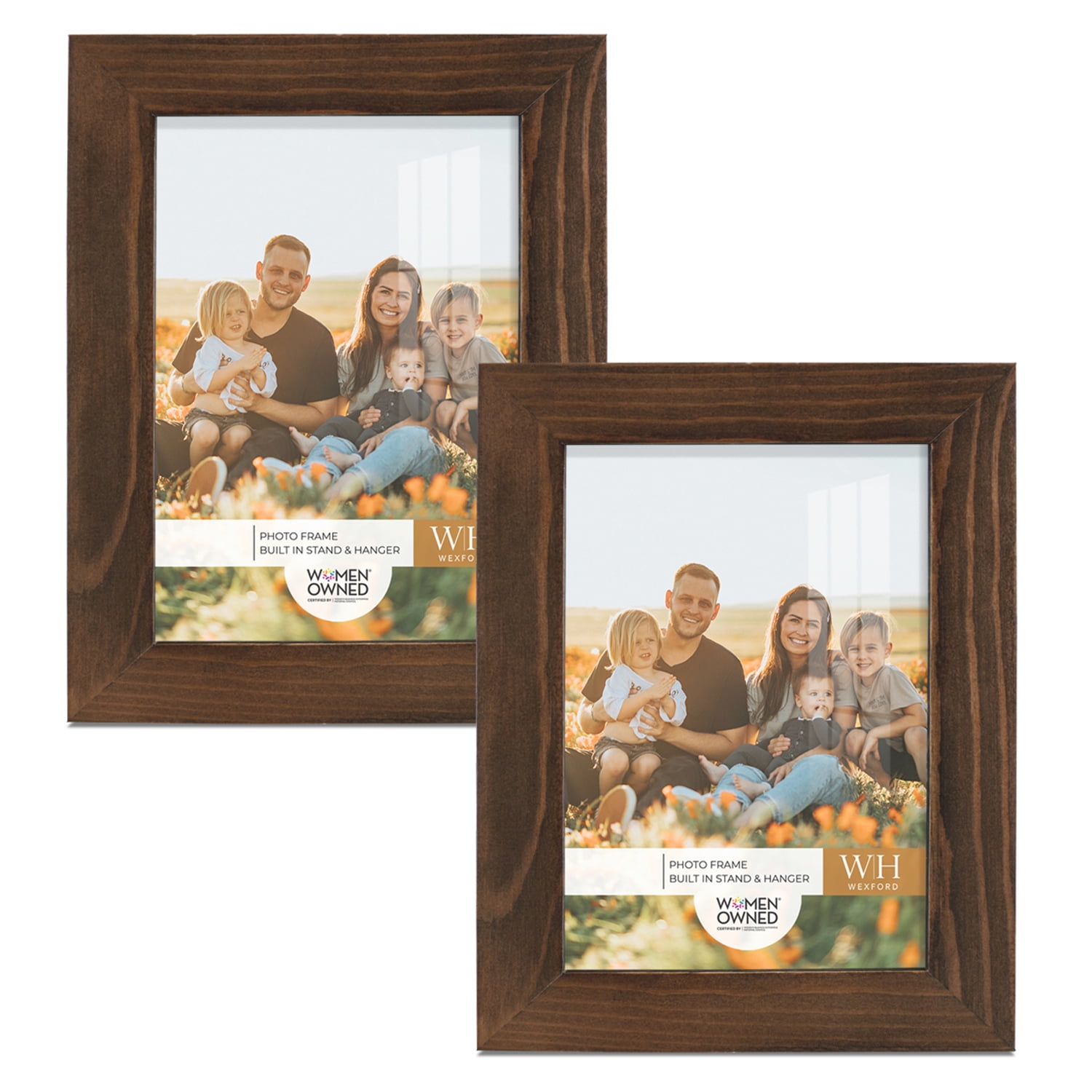 Woodgrain 3.5 in. x 5 in. Chestnut Picture Frame (Set of 2)