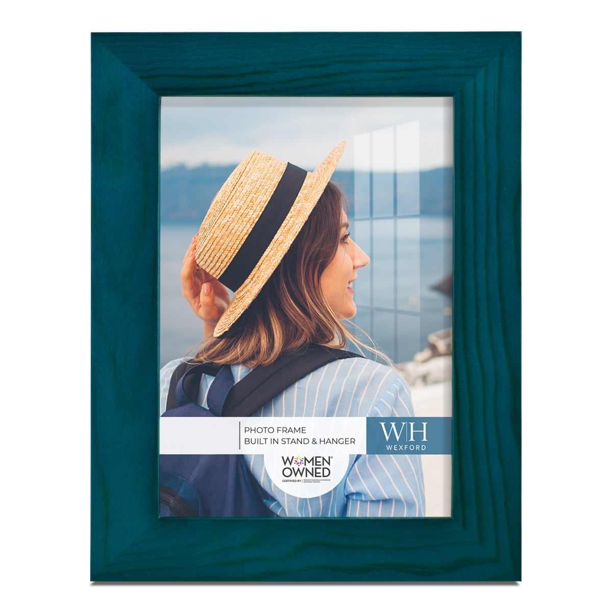 Woodgrain 3.5 in. x 5 in. Ocean Blue Picture Frame
