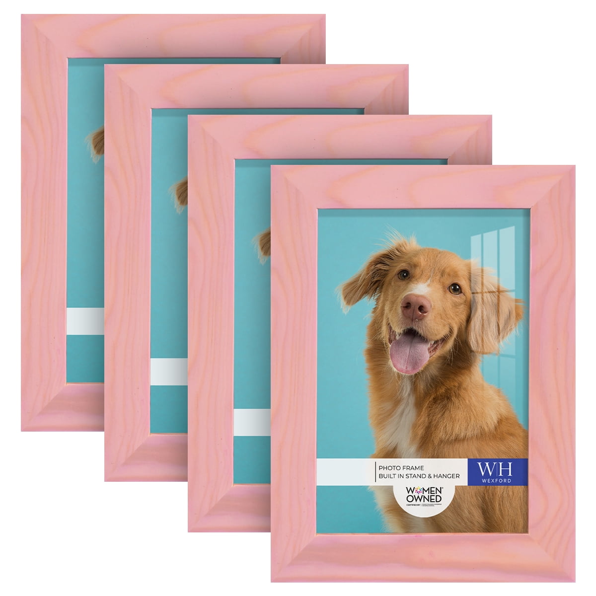 Woodgrain 4 in. x 6 in. Sunset Pink Picture Frame Set (Set of 4)