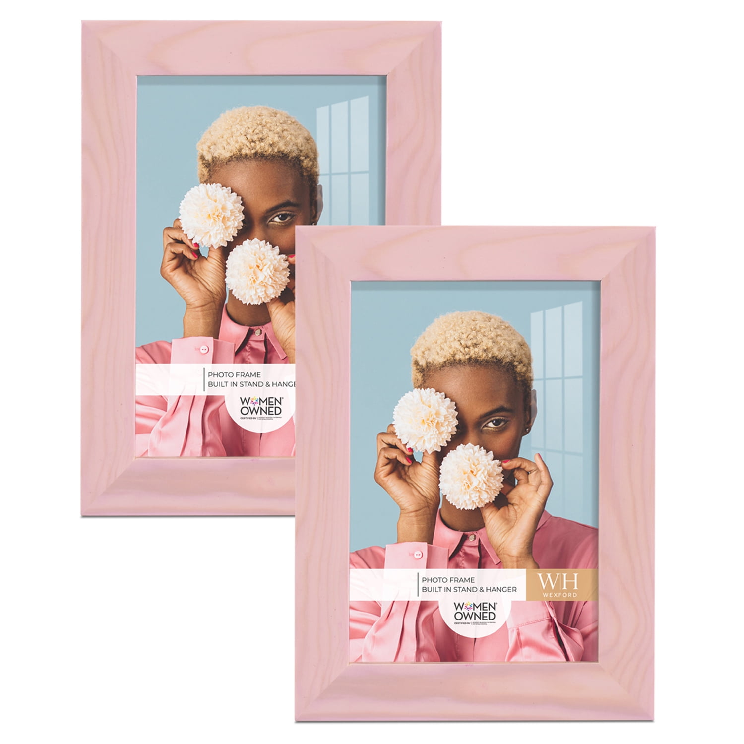Woodgrain 4 in. x 6 in. Sunset Pink Picture Frame (Set of 2)
