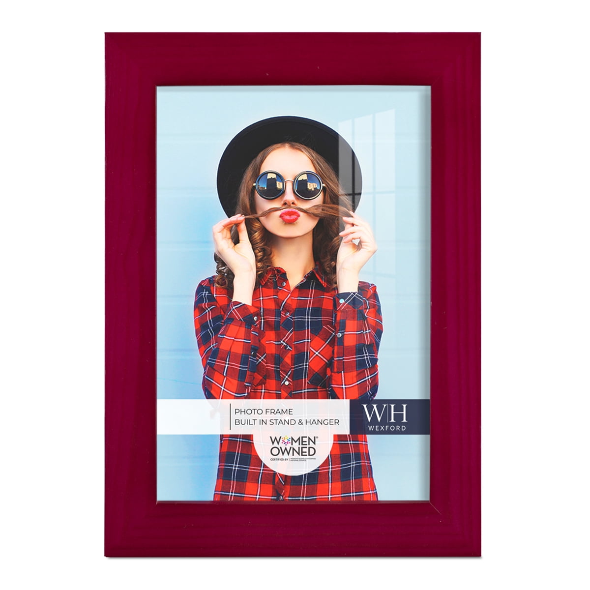 Woodgrain 5 in. x 7 in. Cherry Red Picture Frame